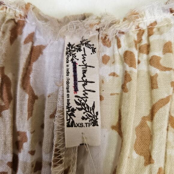 Intimately Free People Sundown Romper Boho Studded Jumper Tiered Beige Sheer XS - Picture 14 of 16